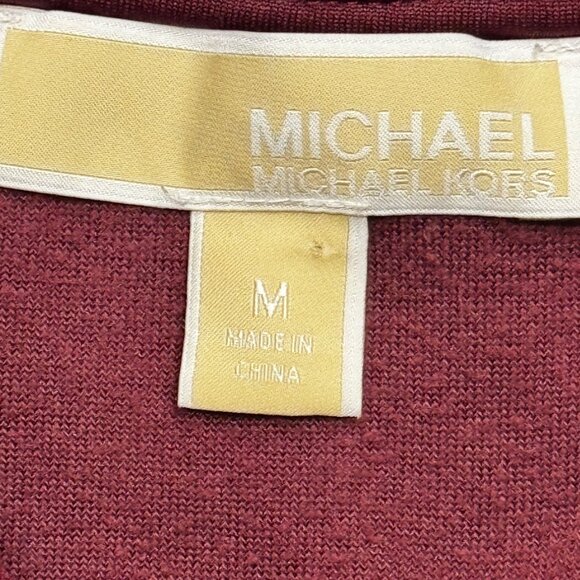 Michael Kors Womens Medium hooded Jacket Burgundy Velour Cotton Blend - Picture 3 of 16